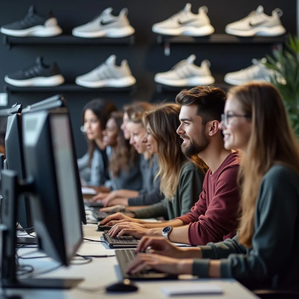 Tým pracující v moderní kanceláři